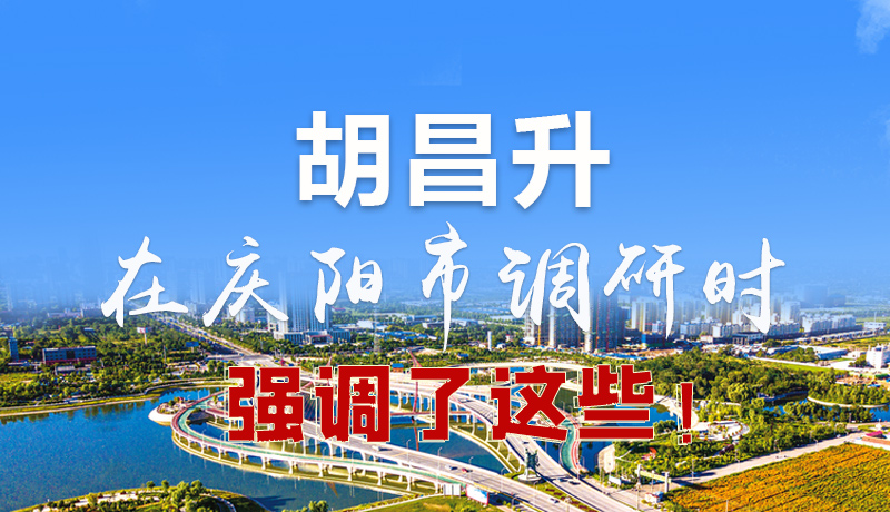 圖解|胡昌升在慶陽市調(diào)研時強調(diào)了這些！