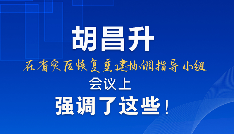圖解|胡昌升在省災(zāi)后恢復(fù)重建協(xié)調(diào)指導(dǎo)小組會(huì)議上強(qiáng)調(diào)了這些！