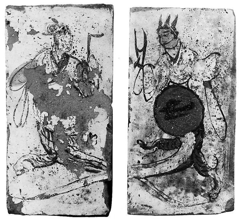 高臺(tái)縣博物館藏魏晉墓出土的女?huà)z、伏羲畫(huà)像磚