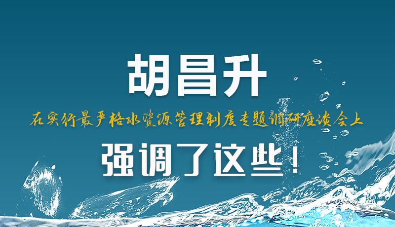 圖解|胡昌升在實(shí)行最嚴(yán)格水資源管理制度專題調(diào)研座談會(huì)上強(qiáng)調(diào)了這些！