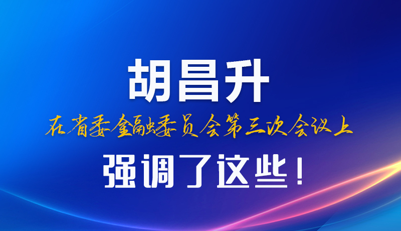 圖解|胡昌升在省委金融委員會第三次會議上強(qiáng)調(diào)了這些！