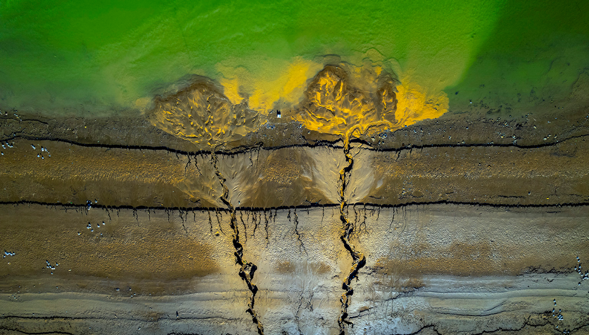 劉家峽水庫(kù)：裸露灘涂綻放潮汐樹(shù)